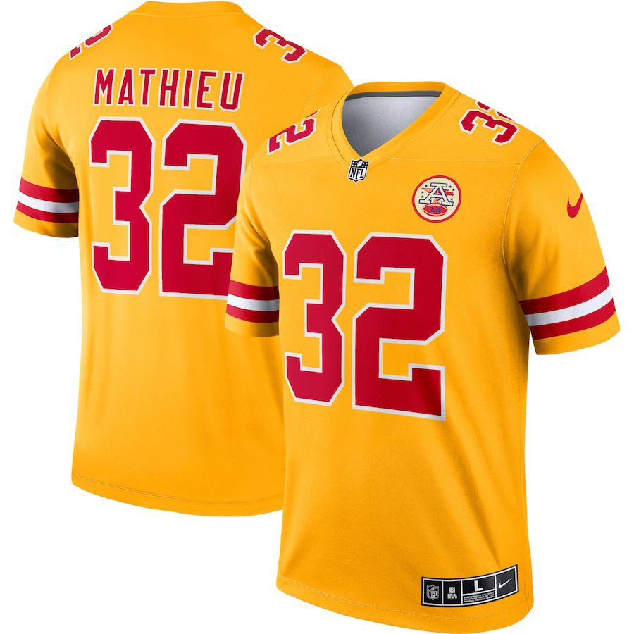 Men Kansas City Chiefs #32 Tyrann Mathieu Nike Yellow Inverted Legend NFL Jersey